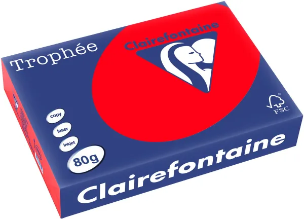Q-connect Trophee carta per fotocopie A4 80g rosso intenso 500 fogli