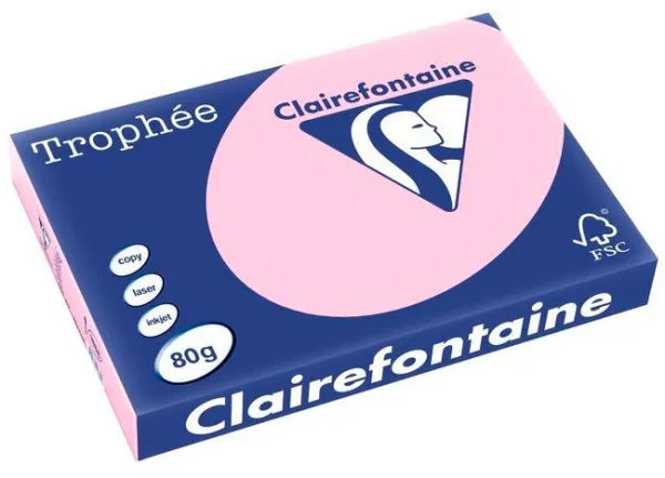 Q-connect Trophee carta per fotocopie A3 80g rosa pastello 500 fogli