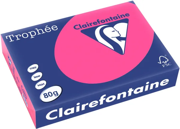 Q-connect Trophee carta per fotocopie A4 80g fluo rosa 500 fogli