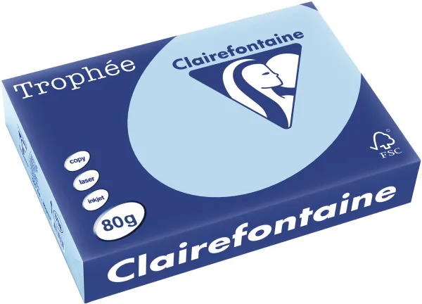Q-connect Trophee carta per fotocopie A4 80g blu pastello 500 fogli